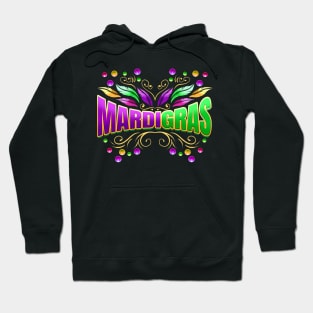 Lettering With Beads And Feathers For Mardi Gras Hoodie